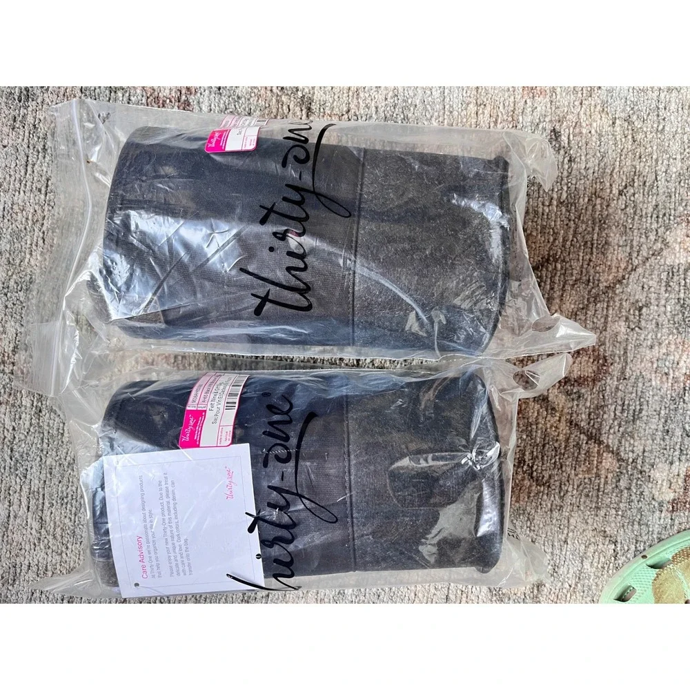 Thirty-One Felt Wine & Gift Bag Black Brushed Graphite NEW